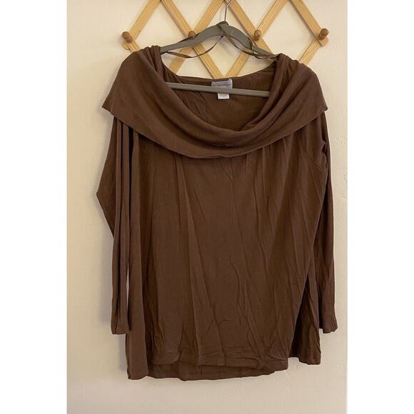 Soft Surroundings Sweater Women's 2X Brown Darcy Scoop Neck Long Sleeve Knit - Picture 1 of 5